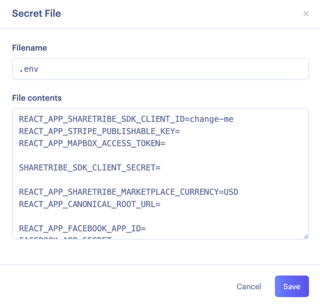 Render secret file
