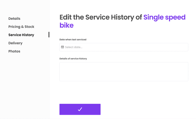 Edit the service history