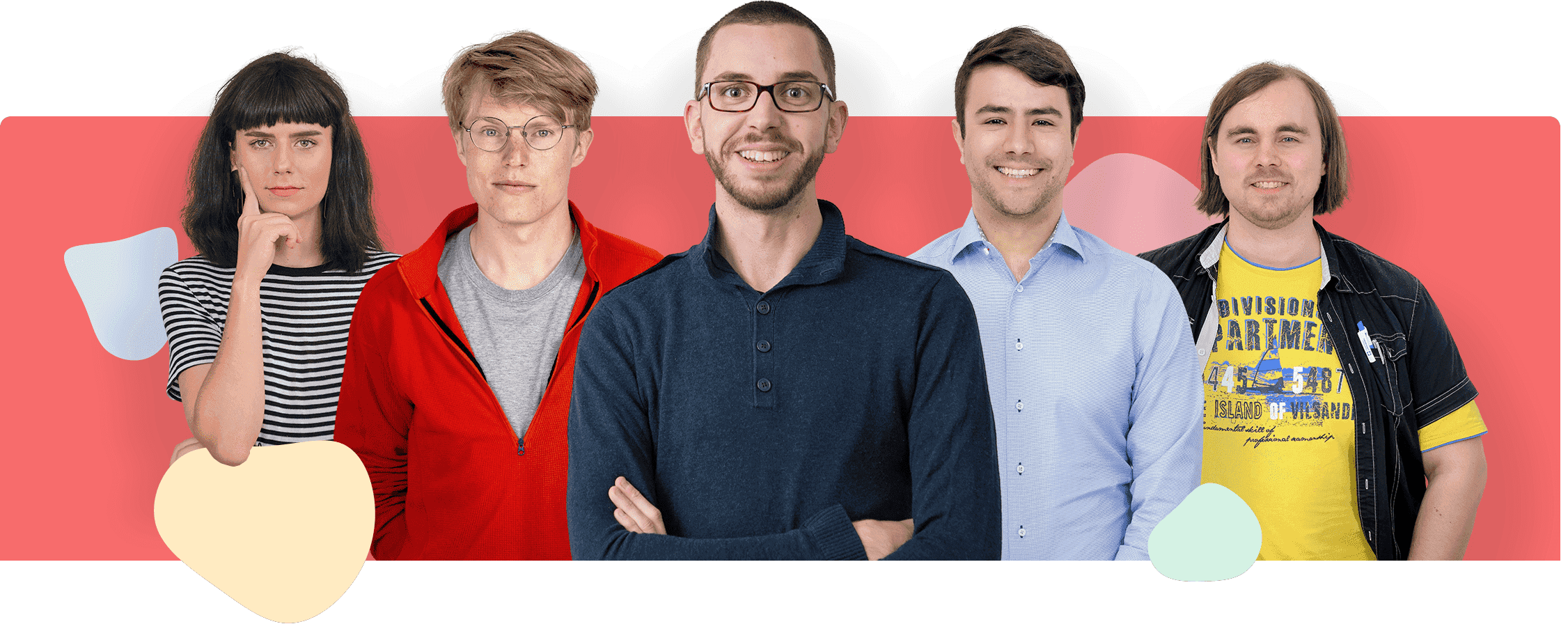 Sharetribe support team members: Kinga, Thomas R., Thomas M., Luis, and Vesa.